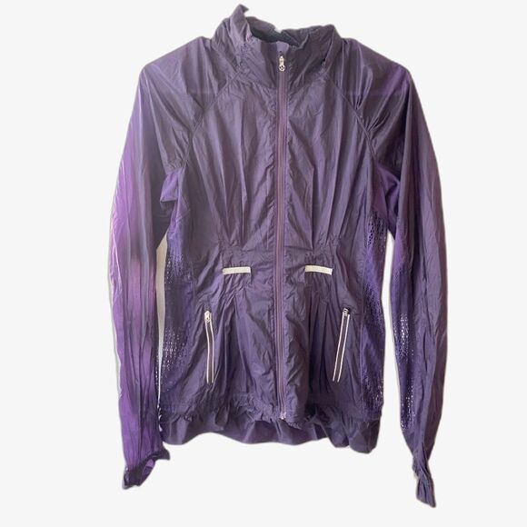 Lululemon Run Wild Jacket Womens 6 Mesh Panel Zip Up Windbreaker Reflective - Picture 2 of 10
